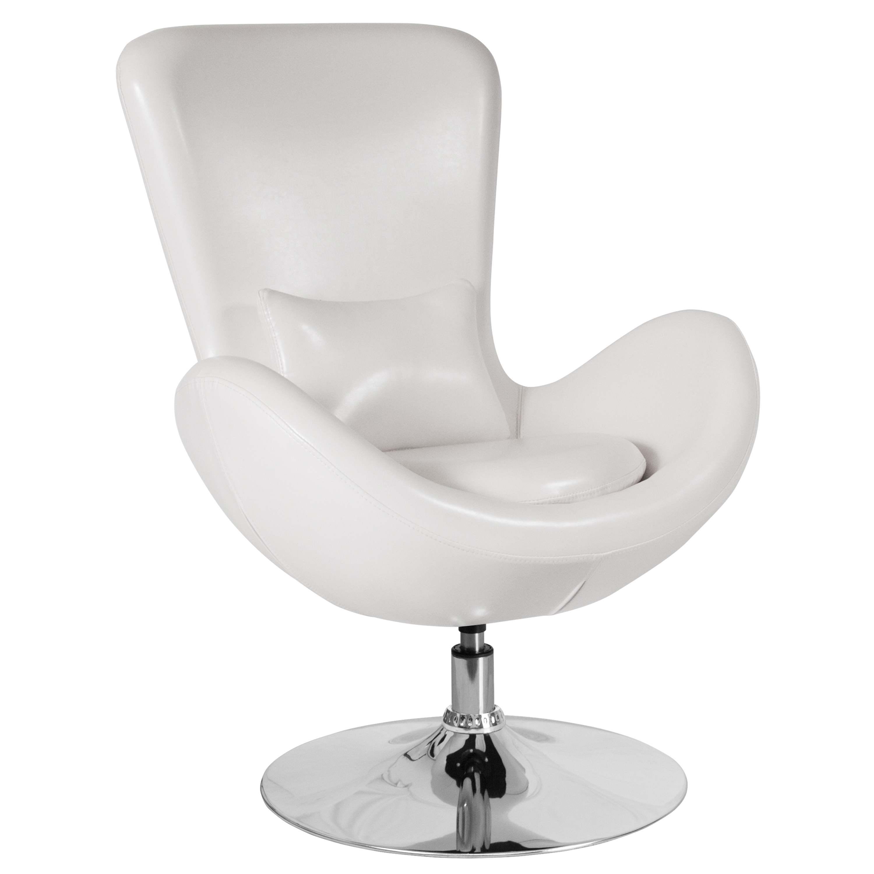 Egg Series Black Leathersoft Side Reception Chair Flash Furniture CH-162430-BK-LEA-GG